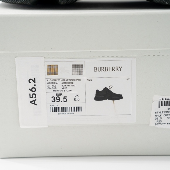 size 39.5 / 9.5us Burberry Creeper Lace Up Vine Green Boots - Picture 14 of 14